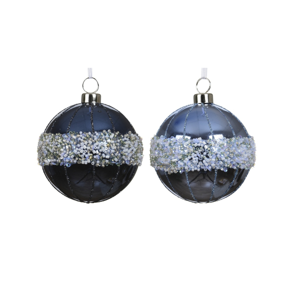 Set Bola de Navidad Blue Glitter