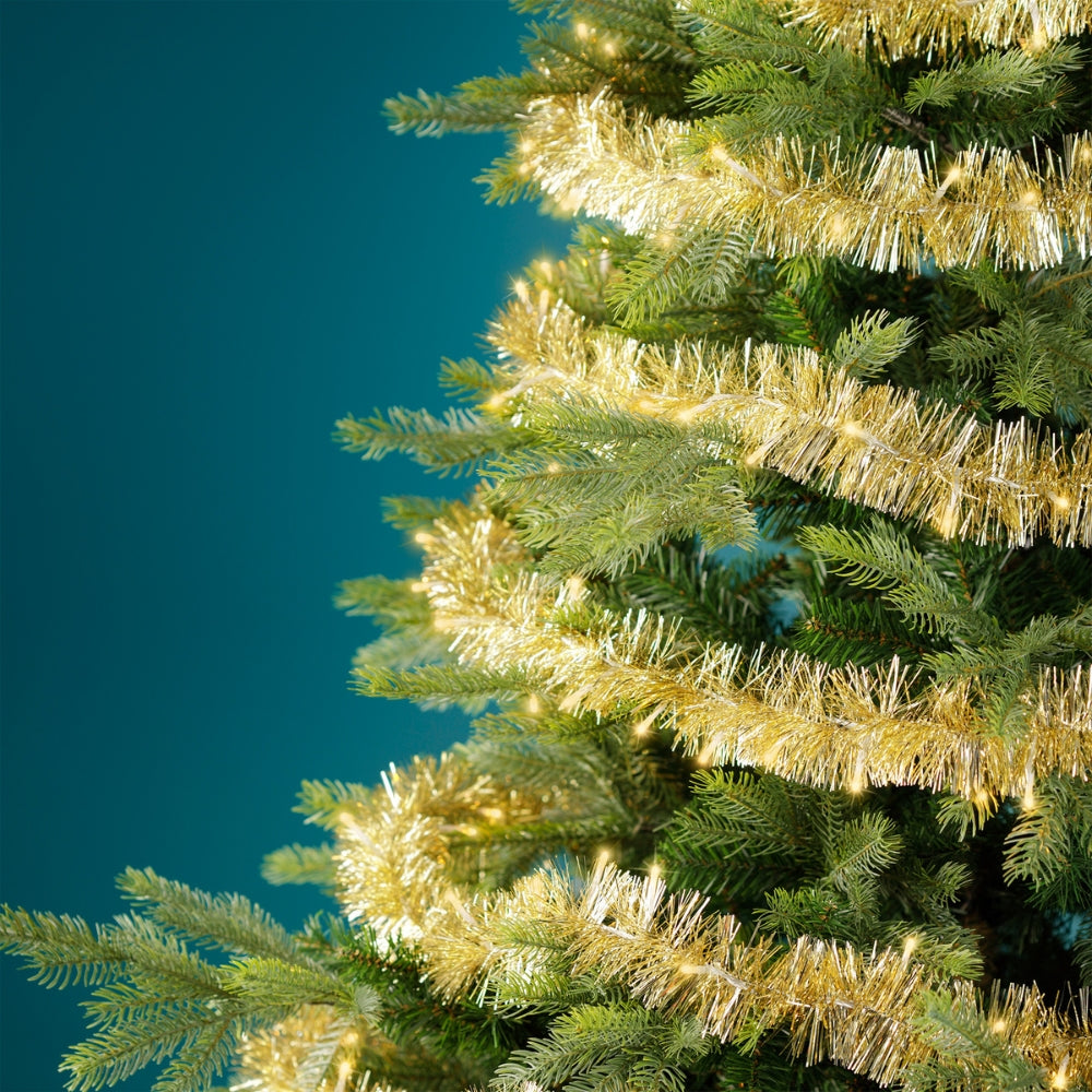 Tinsel Lights 60LED Soft Gold