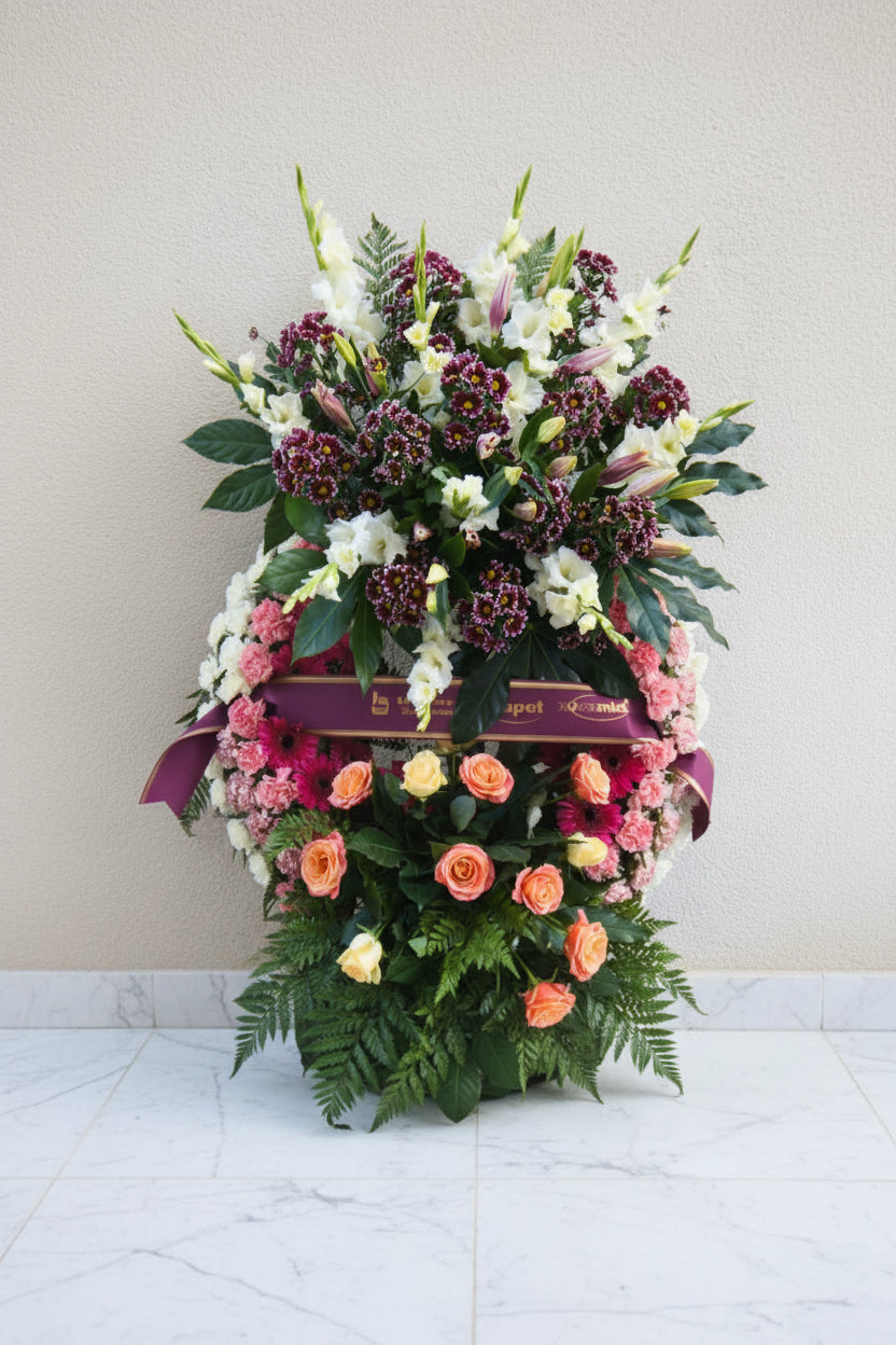 Corona de flores para difuntos