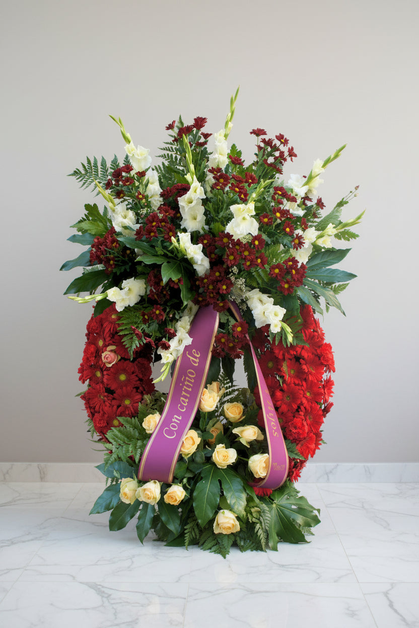 Corona de flores para difuntos