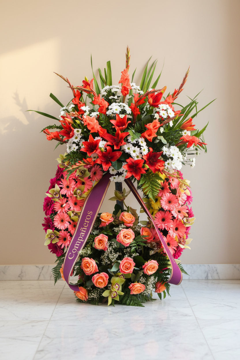Corona de flores para difuntos
