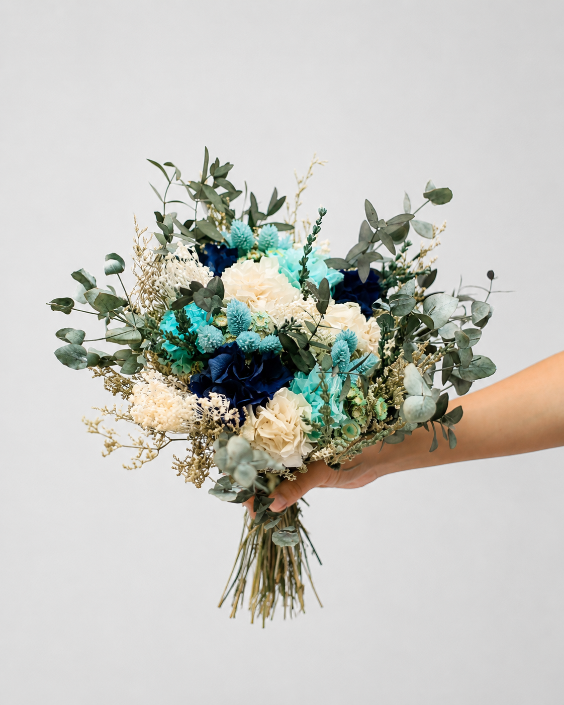 Blauw - Ramo de flores preservadas