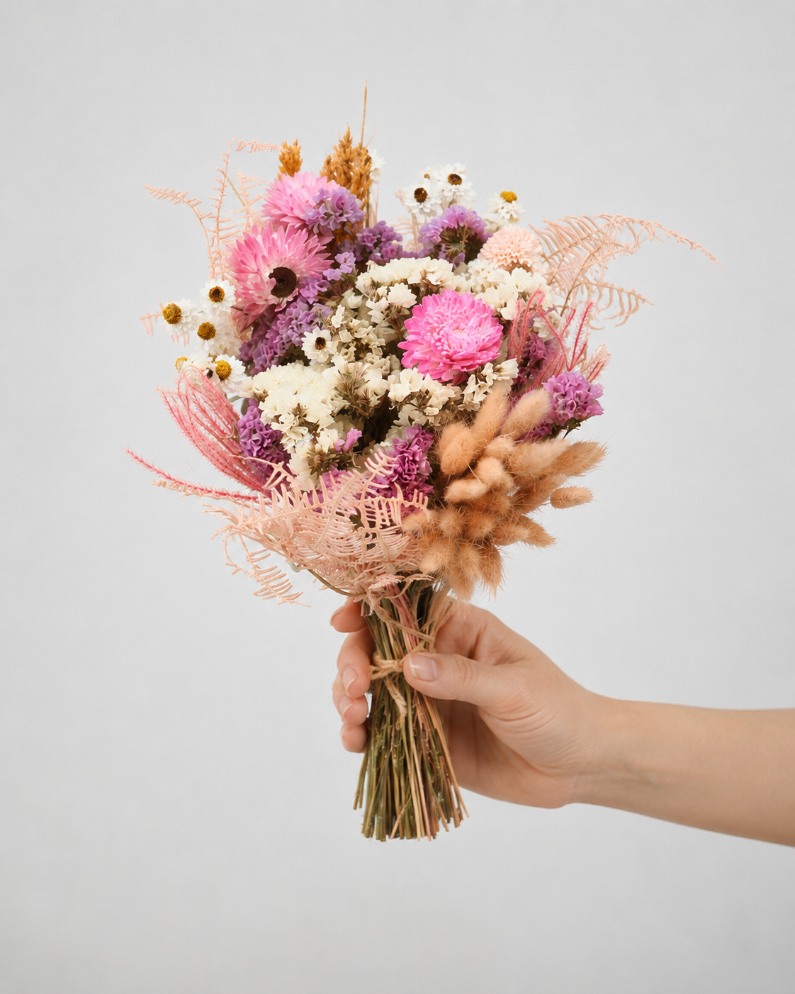 Roze - Ramo de flores preservadas