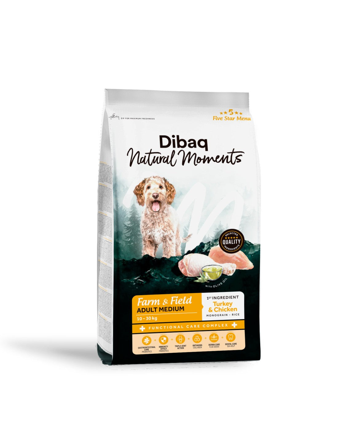Dibaq Natural Moments 5 Star Pavo y Pollo Adulto Medium