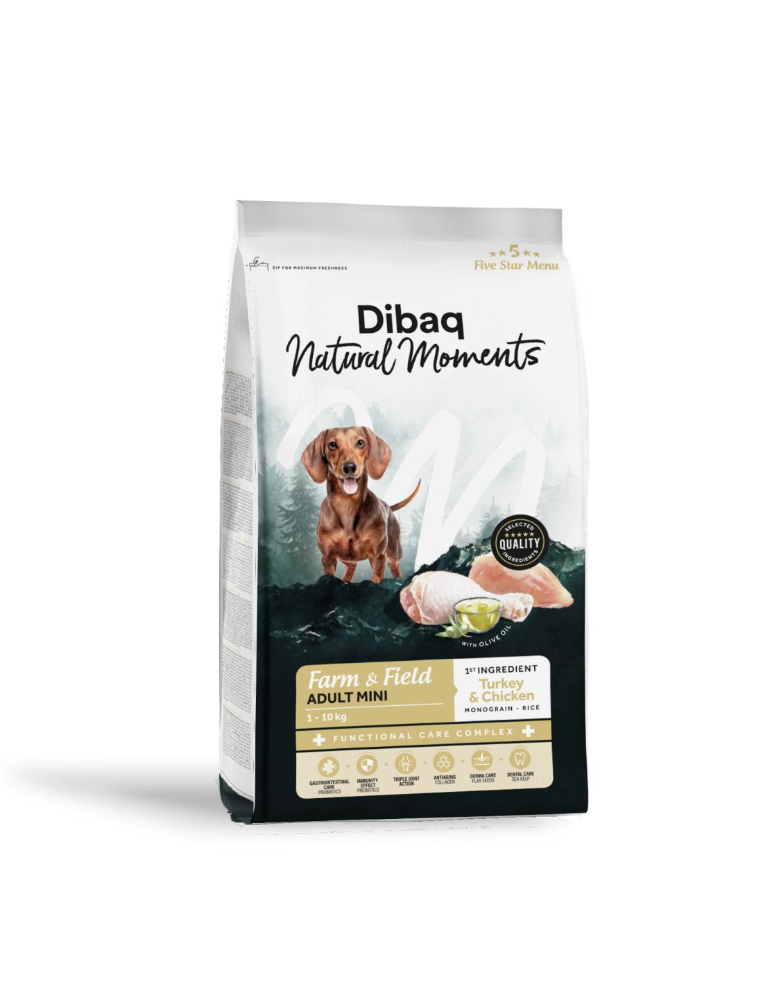 Dibaq Natural Moments 5 Star Pavo y Pollo Adulto Mini