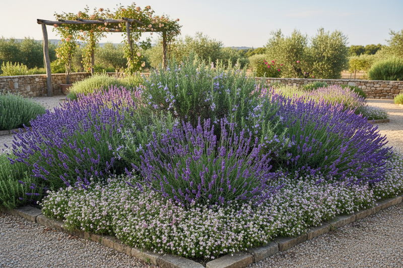 Parterre con plantas aromáticas