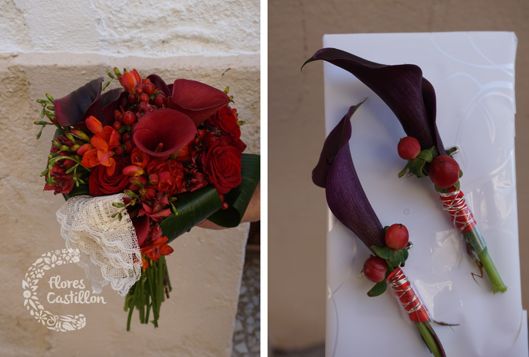 La boda rojo pasión de Isabel y Adrián | Flores Castillon