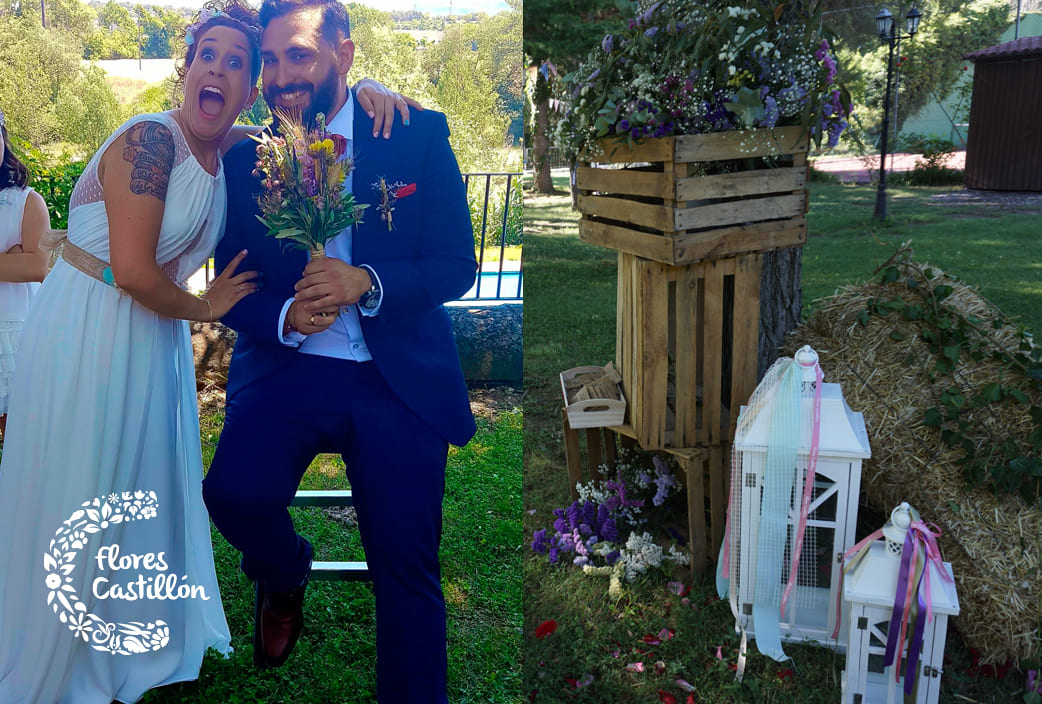 como es el ramo de novia en una boda campestre