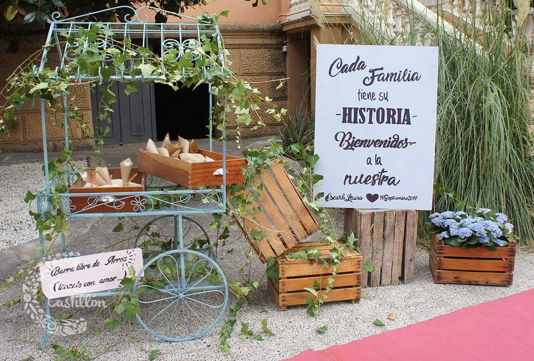 BODA SOBRE RUEDAS CARRO PARA EL ARROZ