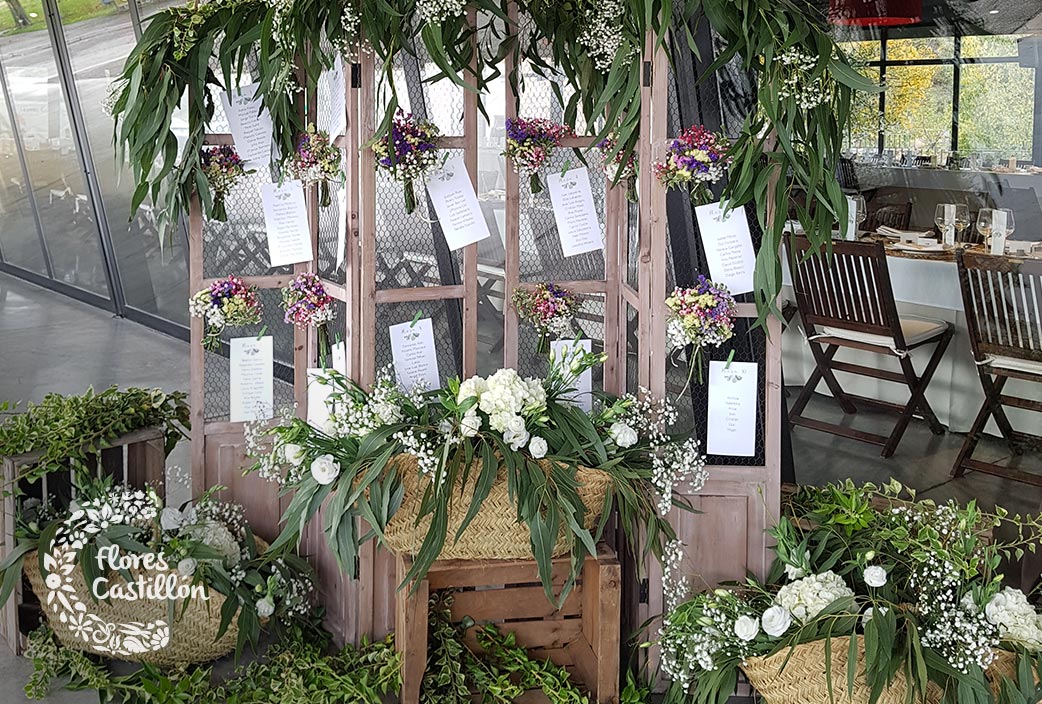 seating plan con flores
