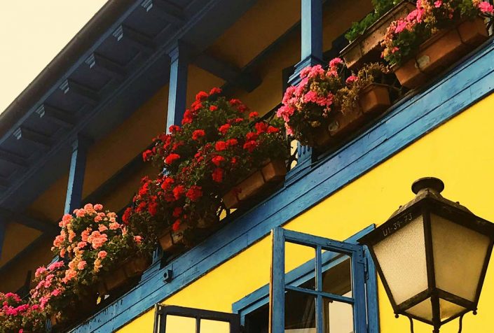balcon con flores
